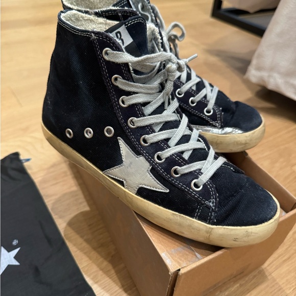 Denim high top Golden Goose sneakers size 7 - Picture 3 of 3